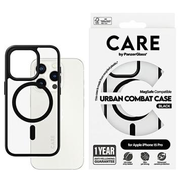 Custodia per iPhone 15 Pro PanzerGlass Care Urban Combat - Compatibile con MagSafe - Nera