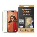 Proteggi schermo in vetro temperato per iPhone 15 Pro PanzerGlass EyeCare Ultra-Wide Fit EasyAligner - Bordo nero