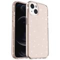 Custodia Ibrida Serie Stylish Glitter per iPhone 15 - Color Oro