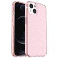 Custodia Ibrida Serie Stylish Glitter per iPhone 15 - Rosa