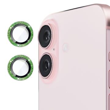 Protezione per Obiettivo Fotocamera Hat Prince Glitter per iPhone 16/16 Plus - Verde