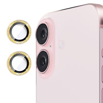 Protezione per Obiettivo Fotocamera Hat Prince Glitter per iPhone 16/16 Plus - Oro