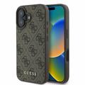 Custodia Ibrida Guess 4G Metal Gold Logo per iPhone 16