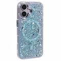 Custodia epossidica Glitter Sequin per iPhone 16 compatibile con MagSafe - Verde chiaro