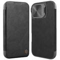 Custodia iPhone 16 Nillkin Qin Prop Flip - Nera