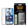 Proteggi schermo iPhone 16/15 PanzerGlass Ceramic Protection Ultra-Wide Fit EasyAligner - 9H - Bordo nero