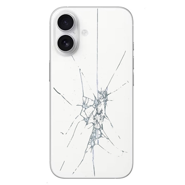 Riparazione della cover posteriore di iPhone 16 Plus - Solo vetro - Bianco