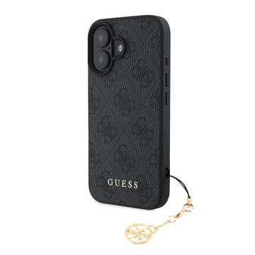 Custodia Ibrida Guess 4G Charms Collection per iPhone 16 Plus - Grigia