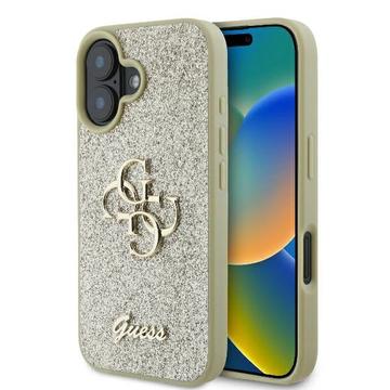 Custodia Guess Fixed Glitter 4G Metal Logo per iPhone 16 Plus