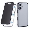 Custodia Magnetica con Vetro Temperato per iPhone 16 Plus - Privacy - Color Argento