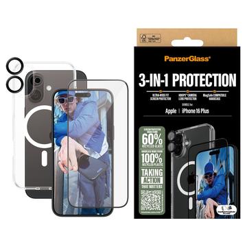 Bundle di protezione PanzerGlass 3-in-1 per iPhone 16 Plus