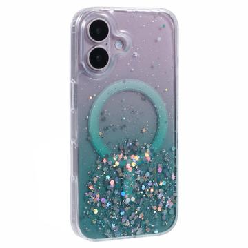 Custodia MagSafe per iPhone 16 Plus Sparkle Glow - Verde