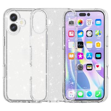 Custodia Ibrida Serie Stylish Glitter per iPhone 16 Plus