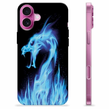 iPhone 16 Plus Custodia TPU - Drago di Fuoco Blu