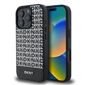 Custodia per iPhone 16 Pro DKNY Repeat Pattern Bottom Stripe - Compatibile con MagSafe - Nera