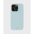 Custodia in silicone Holdit per iPhone 16 Pro - Blu minerale