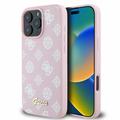 Custodia iPhone 16 Pro Max Guess Peony Script - Compatibile con MagSafe - Rosa