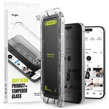 Ringke Easy Slide Privacy Protezione dello schermo in vetro temperato per iPhone 16 Pro Max - 2 pz.