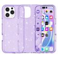 Custodia Ibrida Serie Stylish Glitter per iPhone 16 Pro Max - Viola