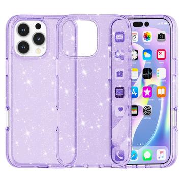 Custodia Ibrida Serie Stylish Glitter per iPhone 16 Pro Max - Viola