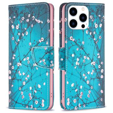 Custodia a Portafoglio Wonder Series per iPhone 16 Pro Max - Fiori Bianchi