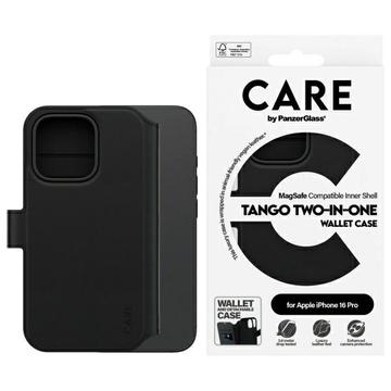 Custodia a portafoglio 2 in 1 per iPhone 16 Pro PanzerGlass Care Tango - Compatibile con MagSafe - Nera