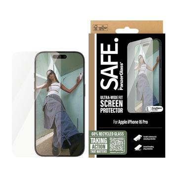 Proteggi schermo in vetro temperato per iPhone 16 Pro PanzerGlass Safe Ultra-Wide Fit - 9H - trasparente