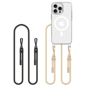 Custodia MagSafe Tech-Protect FlexAir Chain per iPhone 16 Pro - Nero e Taupe