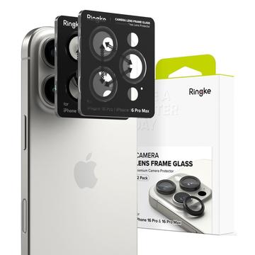 Protezione Telecamera in Vetro Temperato Ringke per iPhone 16 Pro/16 Pro Max - 2 Pezzi - Nero