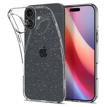 Custodia Spigen Liquid Crystal Glitter per iPhone 16 - Trasparente