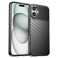 Cover in TPU Serie Thunder per iPhone 16 - Nera