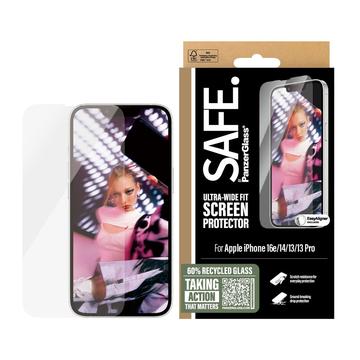 Proteggi schermo in vetro temperato per iPhone 16e/14/13/13 Pro PanzerGlass Safe Ultra-Wide Fit - 9H - trasparente