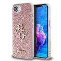 Custodia Guess Fixed Glitter 4G Metal Logo per iPhone 16e - Rosa