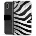 Custodia a Portafoglio Premium per iPhone X / iPhone XS - Zebra