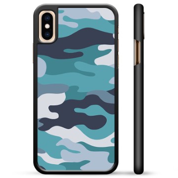 Cover protettiva per iPhone X / iPhone XS - Blu mimetico