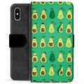 Custodia a Portafoglio Premium per iPhone X / iPhone XS - Motivo Avocado