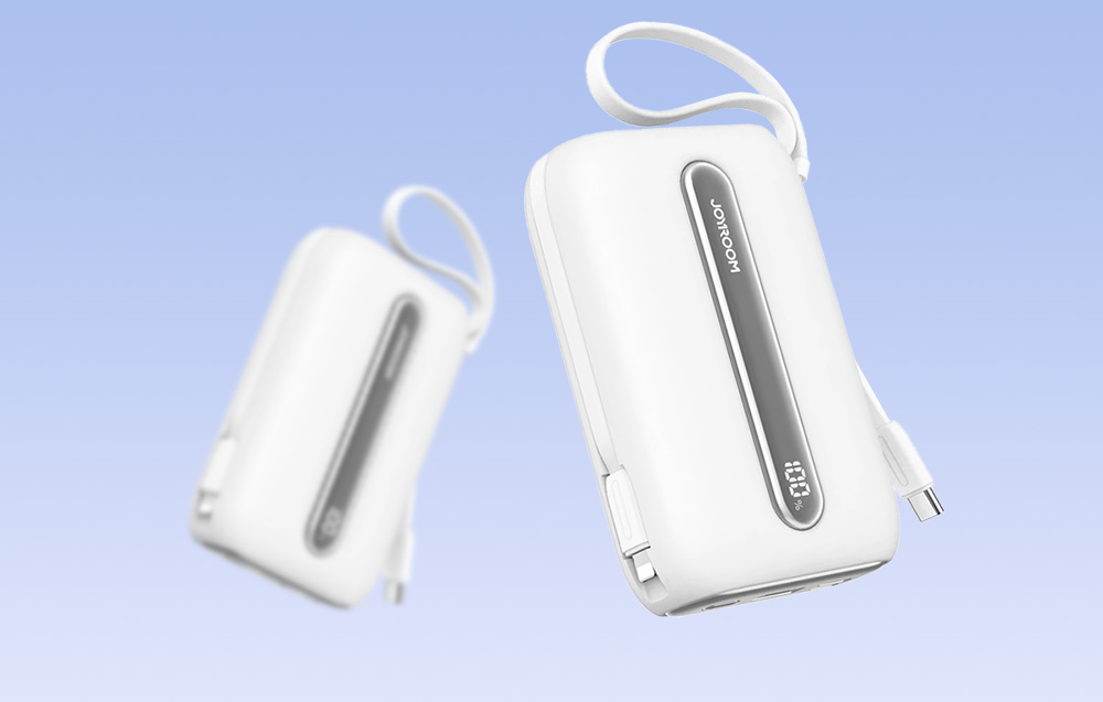 Joyroom JR-L012 Plus 20000mAh Power Bank con cavi USB-C e Lightning - 22.5W - Bianco