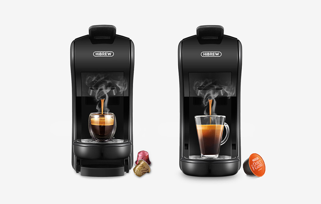 HiBREW H1A 1450W Caffettiera a capsule 3-in-1