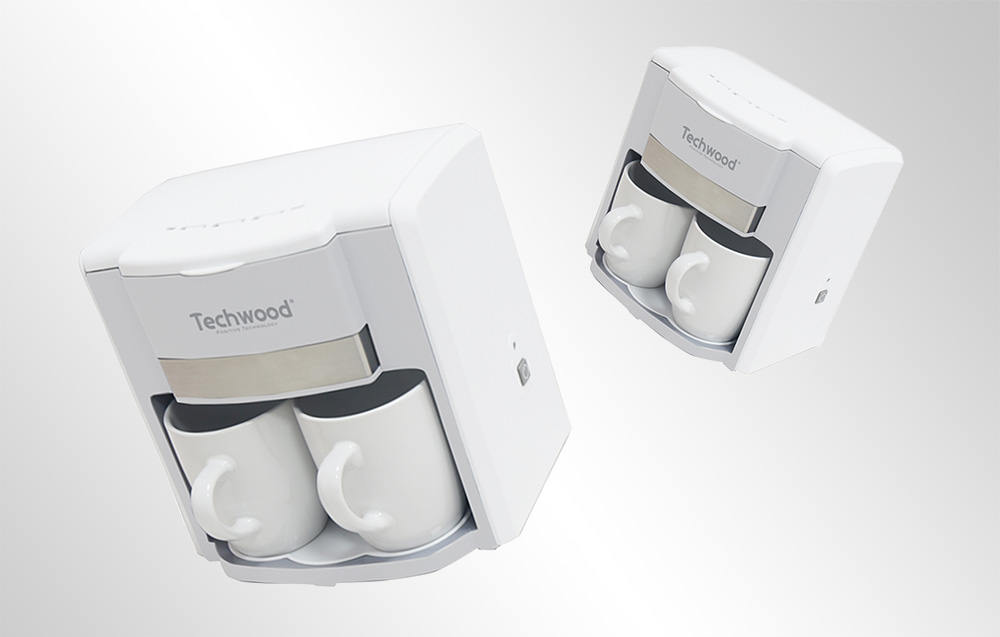 Techwood caffettiera pour-over a 2 tazze - bianco