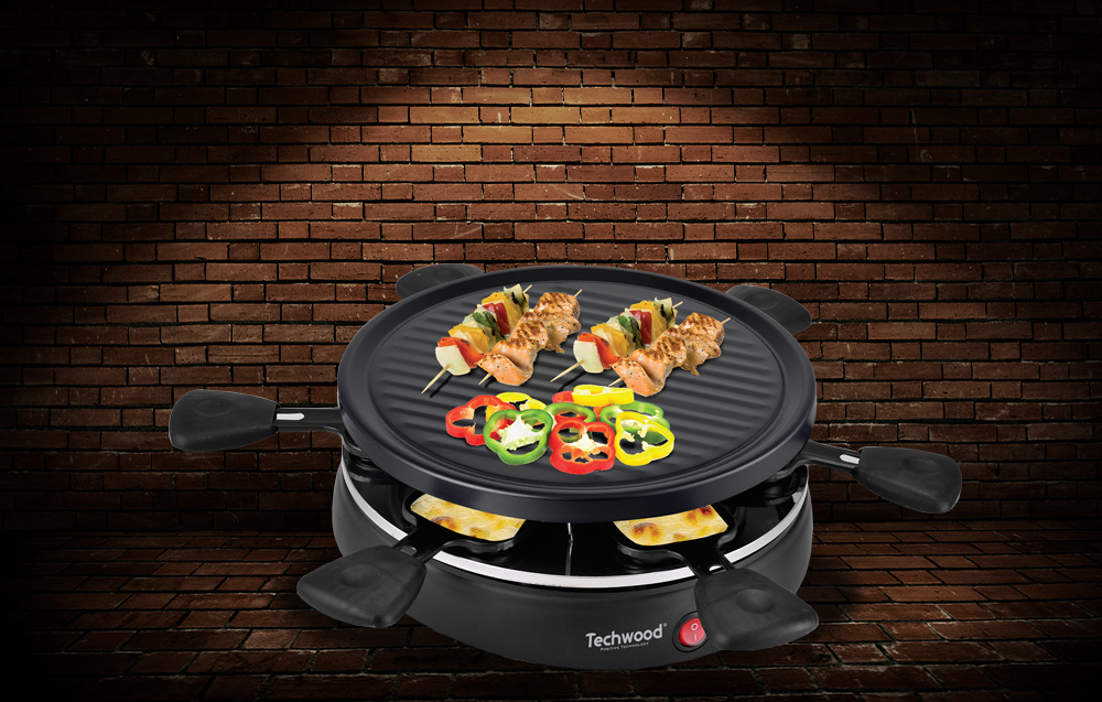 Techwood TRA-608 Grill elettrico per raclette per 6 persone