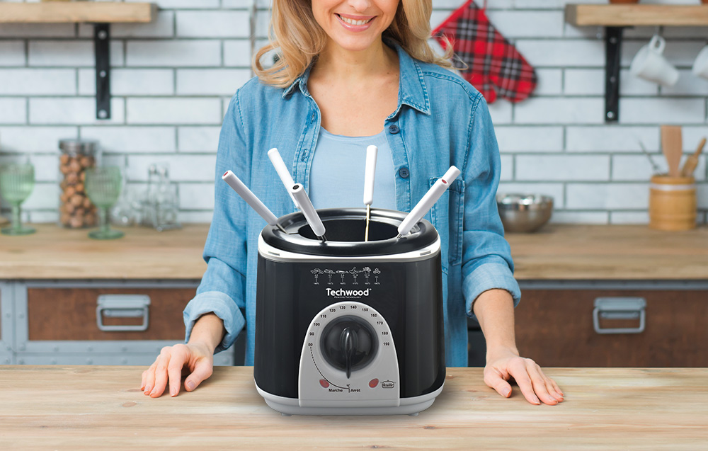 Techwood TFF-86 Friggitrice, fonduta 2 in 1