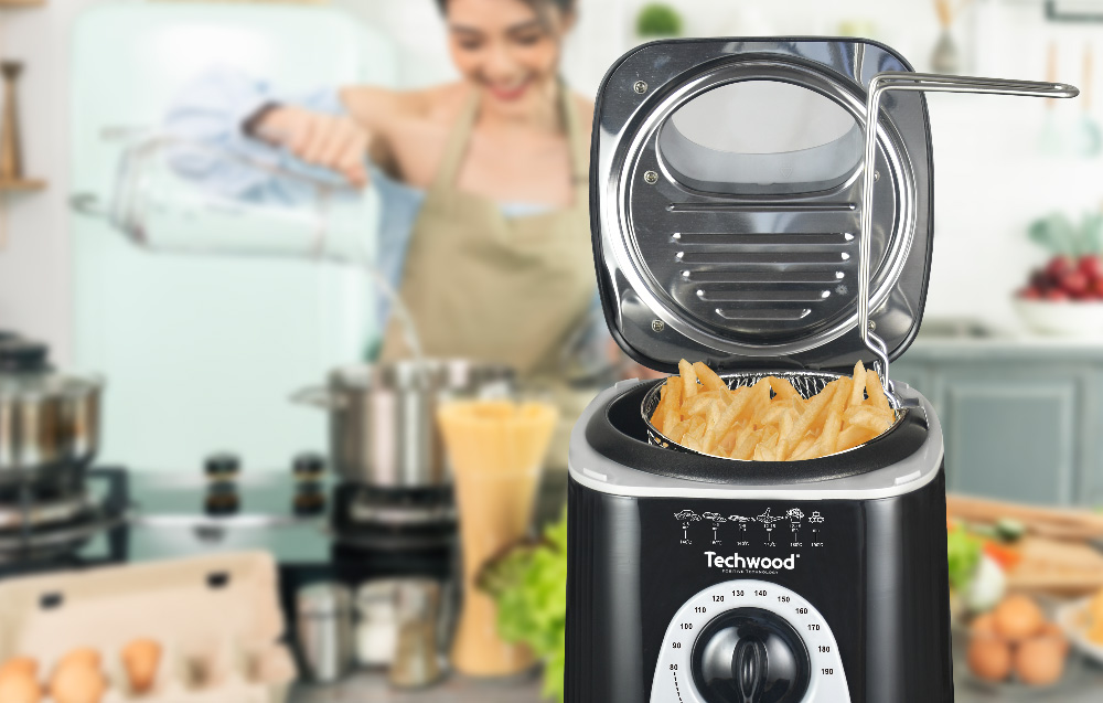 Techwood TFF-86 Friggitrice, fonduta 2 in 1