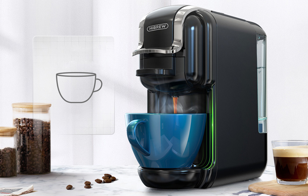 HiBREW H2B 5-in-1 macchina da caffè a capsule - nero